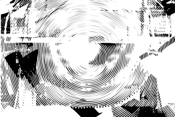 Fond Tourmenté Texture Noire Blanche Avec Points Taches Rayures Lignes — Image vectorielle