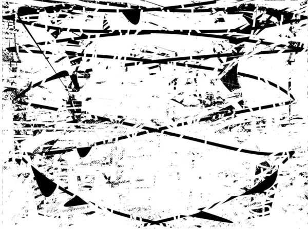 Sfondo Angosciato Texture Bianco Nero Con Puntini Macchie Graffi Linee — Vettoriale Stock