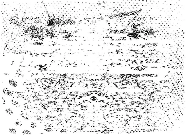 Siyah beyaz desenli, noktalı, lekeli, çizik ve çizikli sıkıntılı bir arkaplan. Soyut vektör illüstrasyonu.