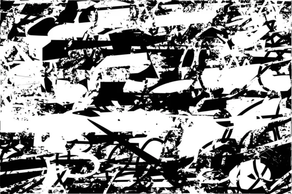 Sfondo Angosciato Texture Bianco Nero Con Puntini Macchie Graffi Linee — Vettoriale Stock