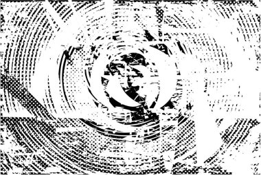 Siyah beyaz desenli, noktalı, lekeli, çizik ve çizikli sıkıntılı bir arkaplan. Soyut vektör illüstrasyonu.