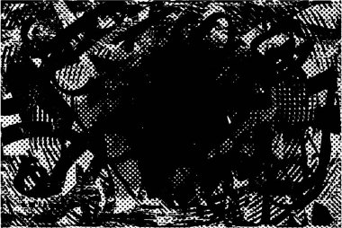 Siyah beyaz desenli, noktalı, lekeli, çizik ve çizikli sıkıntılı bir arkaplan. Soyut vektör illüstrasyonu.