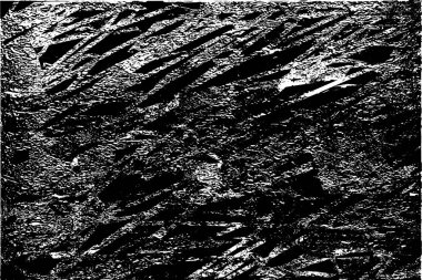 Siyah beyaz desenli, noktalı, lekeli, çizik ve çizikli sıkıntılı bir arkaplan. Soyut vektör illüstrasyonu.