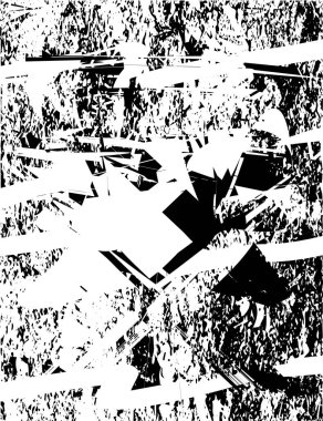 Siyah beyaz desenli, noktalı, lekeli, çizik ve çizikli sıkıntılı bir arkaplan. Soyut vektör illüstrasyonu.