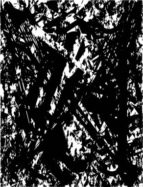 Siyah beyaz desenli, noktalı, lekeli, çizik ve çizikli sıkıntılı bir arkaplan. Soyut vektör illüstrasyonu.