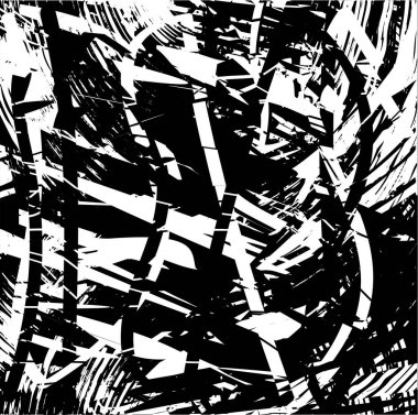 Siyah beyaz desenli, noktalı, lekeli, çizik ve çizikli sıkıntılı bir arkaplan. Soyut vektör illüstrasyonu.