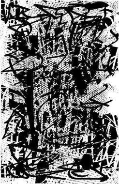 Siyah beyaz desenli, noktalı, lekeli, çizik ve çizikli sıkıntılı bir arkaplan. Soyut vektör illüstrasyonu.