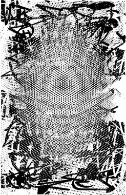 Siyah beyaz desenli, noktalı, lekeli, çizik ve çizikli sıkıntılı bir arkaplan. Soyut vektör illüstrasyonu.