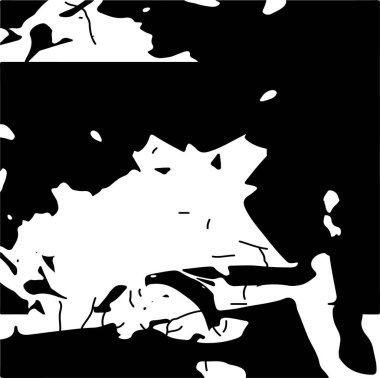 Siyah beyaz desenli, noktalı, lekeli, çizik ve çizikli sıkıntılı bir arkaplan. Soyut vektör illüstrasyonu.