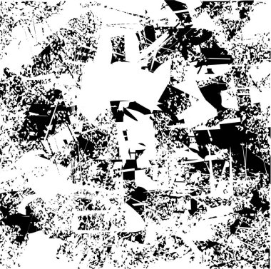 Siyah beyaz desenli, noktalı, lekeli, çizik ve çizikli sıkıntılı bir arkaplan. Soyut vektör illüstrasyonu.