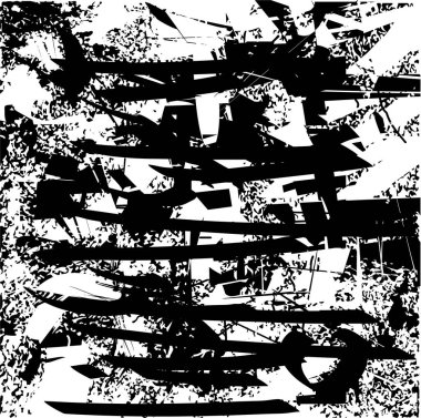 Siyah beyaz desenli, noktalı, lekeli, çizik ve çizikli sıkıntılı bir arkaplan. Soyut vektör illüstrasyonu.