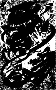 Siyah beyaz desenli, noktalı, lekeli, çizik ve çizikli sıkıntılı bir arkaplan. Soyut vektör illüstrasyonu.