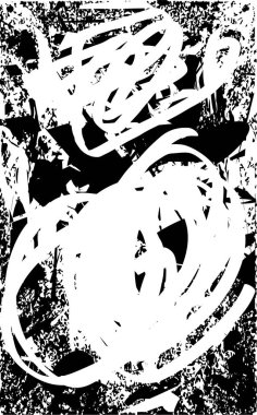 Siyah beyaz desenli, noktalı, lekeli, çizik ve çizikli sıkıntılı bir arkaplan. Soyut vektör illüstrasyonu.