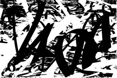 Siyah beyaz desenli, noktalı, lekeli, çizik ve çizikli sıkıntılı bir arkaplan. Soyut vektör illüstrasyonu.