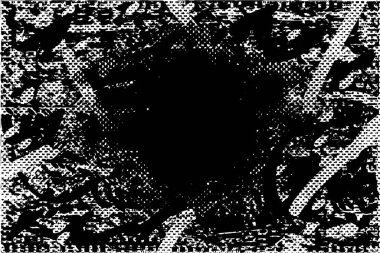 Siyah beyaz desenli, noktalı, lekeli, çizik ve çizikli sıkıntılı bir arkaplan. Soyut vektör illüstrasyonu.