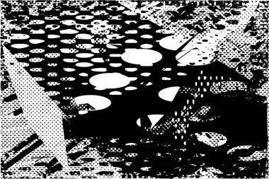 Çizik ve çiziklerle dolu siyah beyaz bir arka plan. Soyut vektör illüstrasyonu.