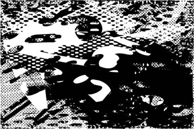 Çizik ve çiziklerle dolu siyah beyaz bir arka plan. Soyut vektör illüstrasyonu.