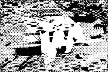 Çizik ve çiziklerle dolu siyah beyaz bir arka plan. Soyut vektör illüstrasyonu.