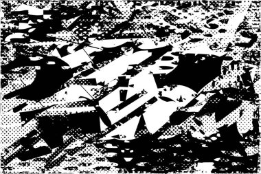 Çizik ve çiziklerle dolu siyah beyaz bir arka plan. Soyut vektör illüstrasyonu.