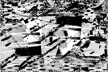 Çizik ve çiziklerle dolu siyah beyaz bir arka plan. Soyut vektör illüstrasyonu.