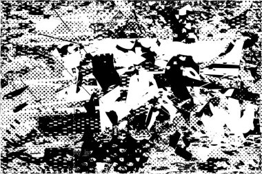 Çizik ve çiziklerle dolu siyah beyaz bir arka plan. Soyut vektör illüstrasyonu.