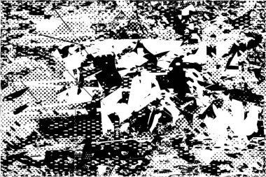 Çizik ve çiziklerle dolu siyah beyaz bir arka plan. Soyut vektör illüstrasyonu.