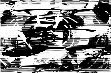 Çizik ve çiziklerle dolu siyah beyaz bir arka plan. Soyut vektör illüstrasyonu.