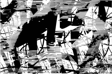 Çizik ve çiziklerle dolu siyah beyaz bir arka plan. Soyut vektör illüstrasyonu.