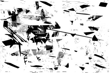 Çizik ve çiziklerle dolu siyah beyaz bir arka plan. Soyut vektör illüstrasyonu.