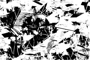 Çizik ve çiziklerle dolu siyah beyaz bir arka plan. Soyut vektör illüstrasyonu.