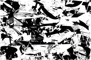 Çizik ve çiziklerle dolu siyah beyaz bir arka plan. Soyut vektör illüstrasyonu.