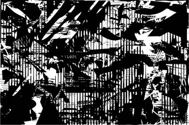 Çizik ve çiziklerle dolu siyah beyaz bir arka plan. Soyut vektör illüstrasyonu.