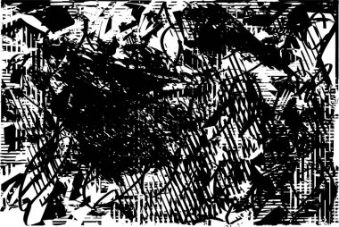 Çizik ve çiziklerle dolu siyah beyaz bir arka plan. Soyut vektör illüstrasyonu.