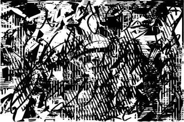 Çizik ve çiziklerle dolu siyah beyaz bir arka plan. Soyut vektör illüstrasyonu.