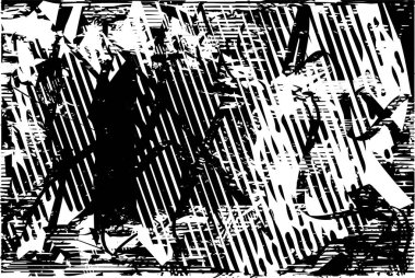 Çizik ve çiziklerle dolu siyah beyaz bir arka plan. Soyut vektör illüstrasyonu.