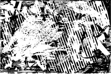 Çizik ve çiziklerle dolu siyah beyaz bir arka plan. Soyut vektör illüstrasyonu.