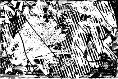 Çizik ve çiziklerle dolu siyah beyaz bir arka plan. Soyut vektör illüstrasyonu.