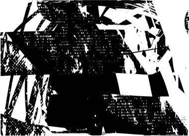 Çizik ve çiziklerle dolu siyah beyaz bir arka plan. Soyut vektör illüstrasyonu.