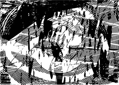 Çizik ve çiziklerle dolu siyah beyaz bir arka plan. Soyut vektör illüstrasyonu.