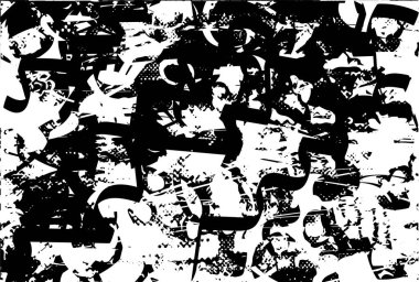 Çizik ve çiziklerle dolu siyah beyaz bir arka plan. Soyut vektör illüstrasyonu.