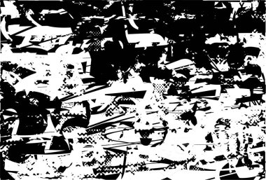 Çizik ve çiziklerle dolu siyah beyaz bir arka plan. Soyut vektör illüstrasyonu.