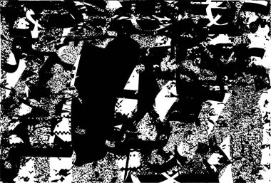 Çizik ve çiziklerle dolu siyah beyaz bir arka plan. Soyut vektör illüstrasyonu.