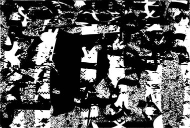 Çizik ve çiziklerle dolu siyah beyaz bir arka plan. Soyut vektör illüstrasyonu.