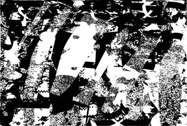 Çizik ve çiziklerle dolu siyah beyaz bir arka plan. Soyut vektör illüstrasyonu.