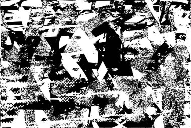 Çizik ve çiziklerle dolu siyah beyaz bir arka plan. Soyut vektör illüstrasyonu.