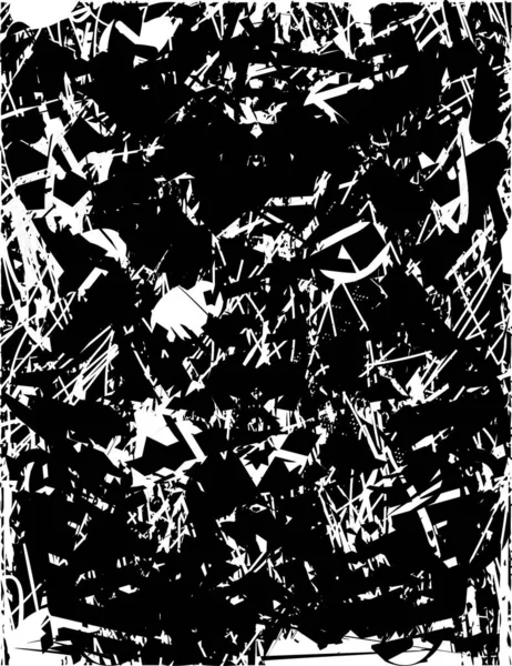 Siyah beyaz desenli, noktalı, lekeli, çizik ve çizikli sıkıntılı bir arkaplan. Soyut vektör illüstrasyonu.