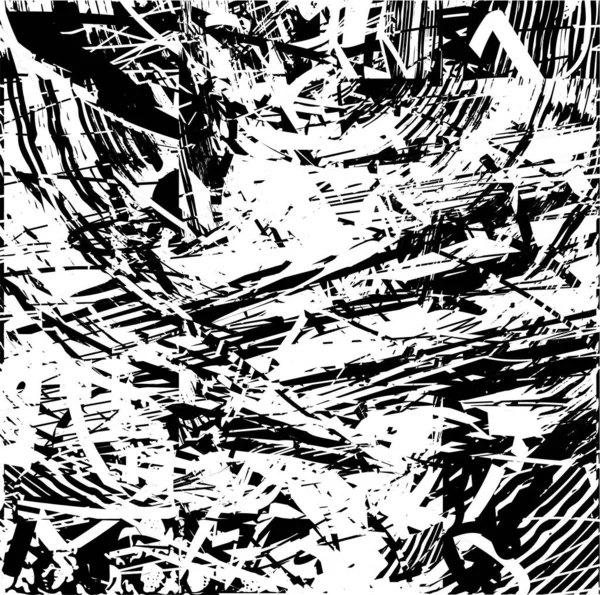 Siyah beyaz desenli, noktalı, lekeli, çizik ve çizikli sıkıntılı bir arkaplan. Soyut vektör illüstrasyonu.