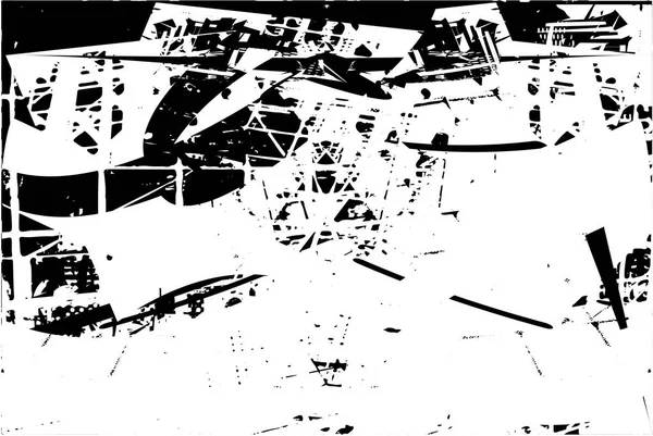 Siyah beyaz desenli, noktalı, lekeli, çizik ve çizikli sıkıntılı bir arkaplan. Soyut vektör illüstrasyonu.