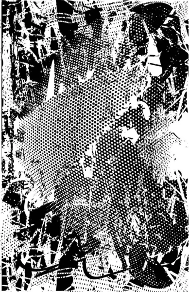 Siyah beyaz desenli, noktalı, lekeli, çizik ve çizikli sıkıntılı bir arkaplan. Soyut vektör illüstrasyonu.