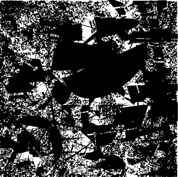 Siyah beyaz desenli, noktalı, lekeli, çizik ve çizikli sıkıntılı bir arkaplan. Soyut vektör illüstrasyonu.